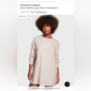 Victoria’s Secret waffle sleep shirt. XS. Oatmeal color. NEW with tags